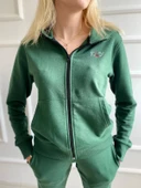 Kadın Kapüşonlu Paçası Lastikli Eşofman Takımı Yeşil - 11