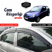 Ford Fiesta 2002-2008 Uyumlu Mugen Cam Rüzgarlığı Seti Piano Black 4lü İthal - 1
