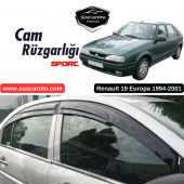 Renault 19 Europa 1994-2001 Uyumlu Mugen Cam Rüzgarlığı Seti Piano Black 4lü İthal - 1