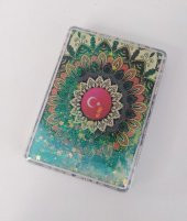 Ayna Cep Çanta Seyehat Aynası Sulu Pullu Makyaj Kozmetik Büyüteç Kompakt thumbnail 3