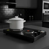 Kunhya İki Gözlü Elektrikli Ocak Siyah Emaye thumbnail 2