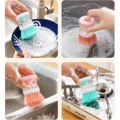 3B Trend Sıvı Deterjan Hazneli Bulaşık Fırçası Hazneli Mutfak Banyo Lavabo Yıkama Fırçası - 4