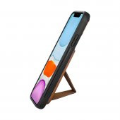KNY Apple İphone 14 Pro Kılıf Kart Koymalı Standlı Suni Deri Memo Kapak Kahverengi - 3