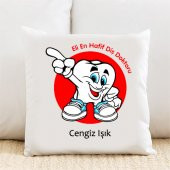 Eli En Hafif Diş Doktoru Kişiye Özel Yastık Kılıfı Pi91 - 1