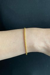 14 Ayar Altın Halat Zincir Bileklik 2 mm - 3