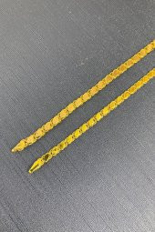 14 Ayar Altın İnce Pullu Zincir Bileklik 4,5 mm - 5