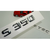 Benz S350 Bluetec Bagaj Krom Metal 3M 3D Yazı Logo thumbnail 1
