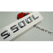 Benz S500L 4Matic Bagaj Krom Metal 3M 3D Yazı Logo - 1