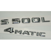 Benz S500L 4Matic Bagaj Krom Metal 3M 3D Yazı Logo - 3