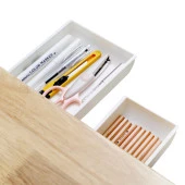 KENDİNDEN YAPIŞKANLI 21 CM X 15.5 CM X 3.2 CM PORTATİF PLASTİK MASA ALTI ORTA BOY ÇEKMECE - 3