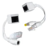 POWERMASTER PASİF POE SPLITTER DİŞİ ERKEK POWER UÇ IP KAMERA POE KABLOSU - 1