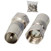 F KONNEKTÖR ERKEK 60 OHM ERKEK ÇEVİRİCİ METAL KONNEKTÖR - 1