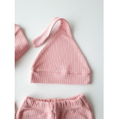 Basic Fitilli Organik Kız Bebek Hastane Çıkışı Seti Yenidoğan Kıyafeti Zıbın Takımı 0-3 Ay - 3