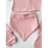 Basic Fitilli Organik Kız Bebek Hastane Çıkışı Seti Yenidoğan Kıyafeti Zıbın Takımı 0-3 Ay - 5