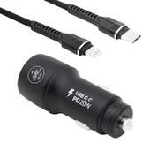 POWERWAY CC35 YENİ NESİL USB-C (IPHONE TO TYPE-C) ARAÇ ŞARJ SETİ (PD18W) - 2