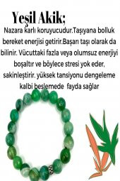 Yeşil Akik Doğal Taş Bileklik - 1
