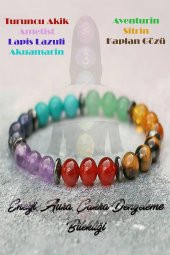 Doğal Taş Çakra Bileklik Enerji, Aura, Çakra Dengeleme Bilekliği - 1