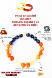 Doğal Taş Bolluk Bereket Bilekliği (Akik Yüzük Hediyeli) - 1