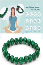 Doğal Taş Malakit Meditasyon Bilekliği - 2