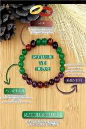 Doğal Taş Mutluluk Bilekliği + 1 Adet Akik Yüzük ile Gönderilir - 1