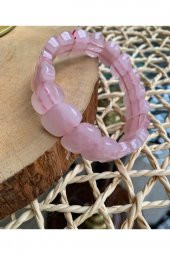 Özel Kesim Pembe Kuvars Bileklik - 1