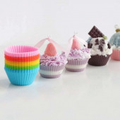 Renkli Silikon Yeniden Kullanılabilir Cupcake Muffin Kabı - 2