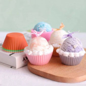 Renkli Silikon Yeniden Kullanılabilir Cupcake Muffin Kabı - 6