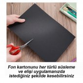 Siyah Fon Kartonu 50x70 cm 120 Gr 100 Adet 50*70 Fon Kartonu Hamurundan Boyama Orjinal Tam Siyah Renk - 2