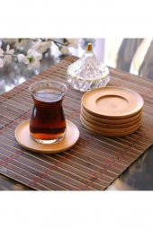 Bambu 6lı Yuvarlak Çay Tabağı Bardak Altlığı - 2