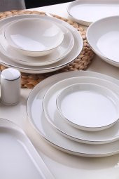 Güral Porselen Bone Bilbao 69 Parça 12 Kişilik Yemek takımı Platin - 1