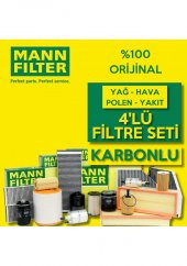 VW Caddy 1.6 TDI Mann-Filter Filtre Bakım Seti 2010-2015 CAY 4lü Karbonlu - 1