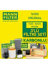 VW Transporter T5 2.0 TDI Mann-Filter Filtre Bakım Seti 2004-2009 3lü Karbonlu - 1