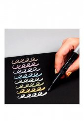 Grafik Kalemi ve Davetiye Kalemi Metalik Gümüş Gri Lineplus Dreamon 1 Adet 0.5-2.0 mm Metallic Brush - 2