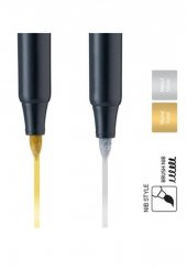 Grafik Kalemi ve Davetiye Kalemi Metalik Gümüş Gri Lineplus Dreamon 1 Adet 0.5-2.0 mm Metallic Brush - 3