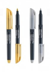 Grafik Kalemi ve Davetiye Kalemi Metalik Gümüş Gri Lineplus Dreamon 1 Adet 0.5-2.0 mm Metallic Brush - 4