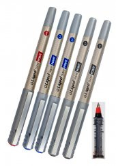 Siyah Mavi Kırmızı Pilot Kalem Super Point 0.7 5 Adet Siyah Roller Pilot Kalem 0,7 Mürekkepli Dolma - 1