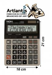 Hesap Makinesi Siyah H-MS016 Noki 16x21 cm 1 Adet 16 Haneli Orta Boy Okul Ofis Büro Hesap Makinası - 1