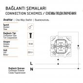 Selene Anahtar - Beyaz ( Çerçeve Hariç ) 4 ADET - 3