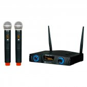 KÖNİG K-312 16 KANAL UHF DIGITAL ÇİFT KANAL 2 EL KABLOSUZ TELSİZ MİKROFON Siyah - 1