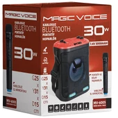 MAGICVOICE MV-6005 VHF EL MİKROFONU+USB+SD+BT 30 WATT IŞIKLI TAŞINABİLİR ŞARJLI SEYYAR ANFİ - 3