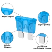 POWERMASTER 15 AMPER AŞIRI YÜK VE KISA DEVRE KORUMA BIÇAKLI OTO SİGORTASI (100LÜ PAKET) - 2