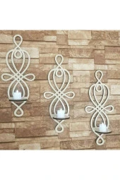 adımshops Ahşap Dekoratif Mumluk - 2
