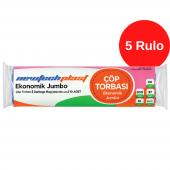 Newtechplast Jumbo Boy Çöp Torbası, Mavi, 1 Rulo 80 x 110 cm., 300 gr. x 5 Rulo - 1