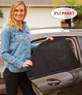 2 Adet Araba Camı Güneşliği Araç Arka Koltuk Oto Sineklik Önleyici Çıkartılabilen Cam Filmi Perdesi - 1