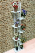 adımshops Beyaz, Metal Çerçeveli, 7 Bölmeli Dikey Çiçeklik,saksılık - 1