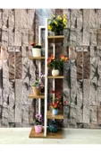adımshops 6 Raflı,dikey Saksılık,çiçeklik,metal Gövdeli Suntalam - 3