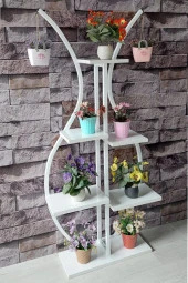 adımshops Metal Gövdeli Laleli Çiçeklik-vazo Saksılık, Raf - 2