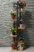 adımshops 6 Raflı,dikey Saksılık,çiçeklik,metal Gövdeli Suntalam - 1