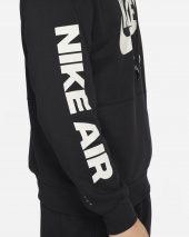 Nike Sportswear Air Brushed-Back Fleece Pullover Hoodie Siyah Renk Erkek Sweatshirt - 4