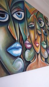 himarry MERAL AYDIN Pamuklu kumaş üzerine akrilik soyut resim çalışması 100x140 cm - 2